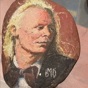 Hand-Painted Portrait Stone Art